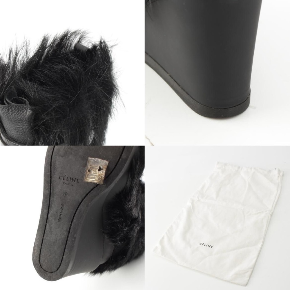 Celine Phoebe Philo era black wedge heel boots 36 - Picture 8 of 11